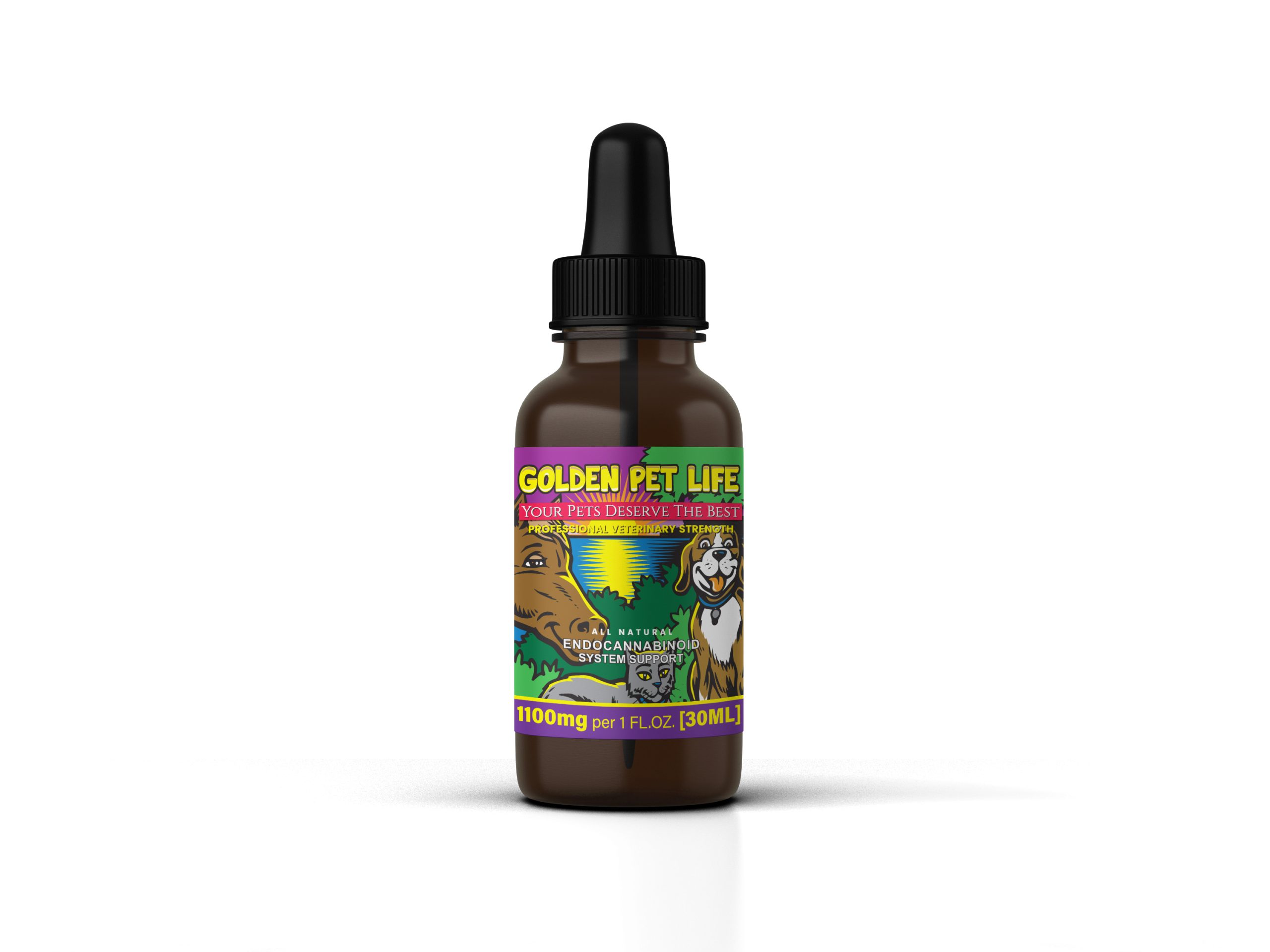 Golden Pet Life 1100mg holistic vet strength CBD oil tincture for pets