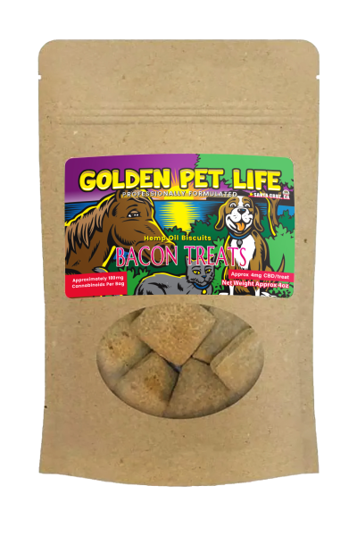 Golden Pet Life Bacon CBD Dog Treats – 4 oz Bag with 100 mg CBD